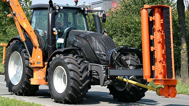 valtra unlimited custom tractor municipal task on the road