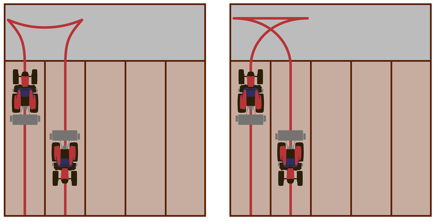 SmartTurn combines traditional headland automation with automated steering and can make Y and K turns in the headland.